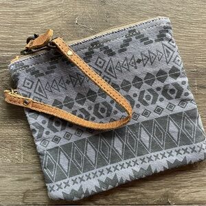 Myra Blue Aztec Woven Wristlet